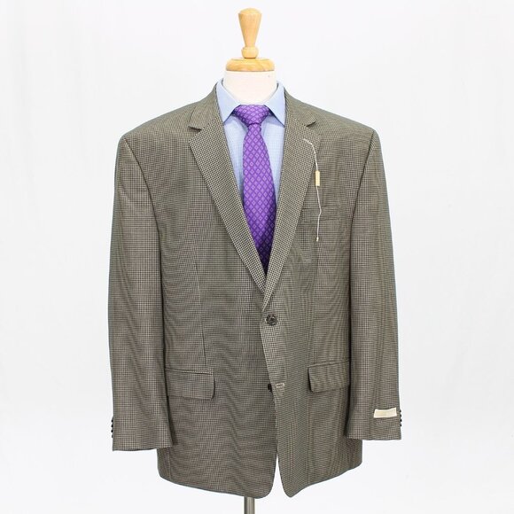 Michael Kors 50R Brown Check 2-Button Sport Coat Blazer Jacket V396
